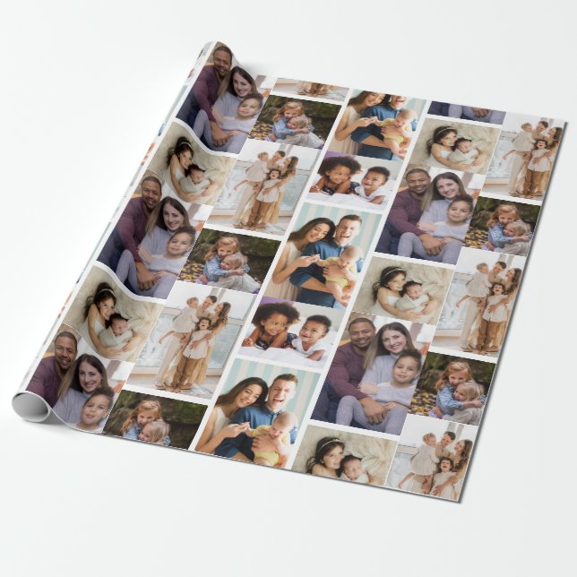 Papier Cadeau Moments en vedette : Personnalisable 6 Photo Colla (Déroulé)