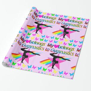 PAPIER CADEAU MON COEUR APPARTIENT À LA GYMNASTIQUE JOLIE CONCEP