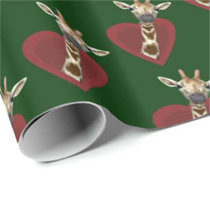 Papier Cadeau Mon Coeur Appartient Aux Giraffes