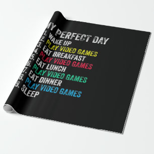 Papier Cadeau Mon Jour Parfait Jeux Vidéo Jeu Amusant Grand-fils