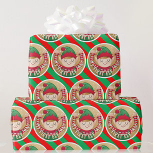 Papier Cadeau Mon premier Elf-Mas Christmas Red n Green