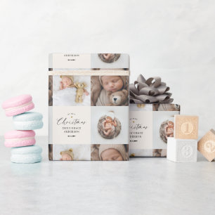 Papier Cadeau Mon Premier Noël Cadeau Personnalisé pour Bébé