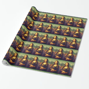 Papier Cadeau Mona Lisa Au Ruban Orange