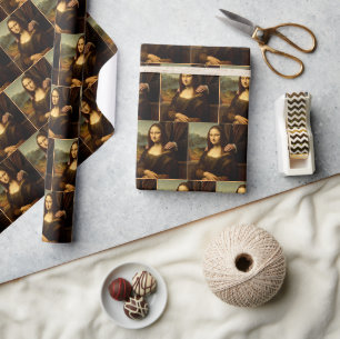 Papier Cadeau Mona Lisa avec un compagnon masculin