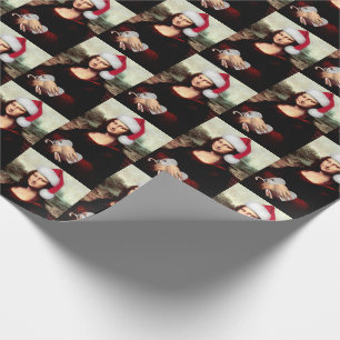 Papier Cadeau Mona Lisa Chapeau de Père Noël Noël