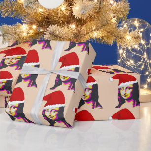 PAPIER CADEAU MONA LISA CHRISTMAS FUNNY