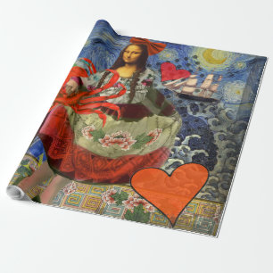 Papier Cadeau Mona Lisa Fun Zodiaque Fantaisiste