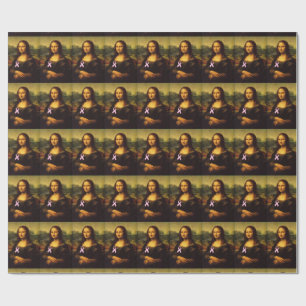 Papier Cadeau Mona Lisa Portant du ruban rose