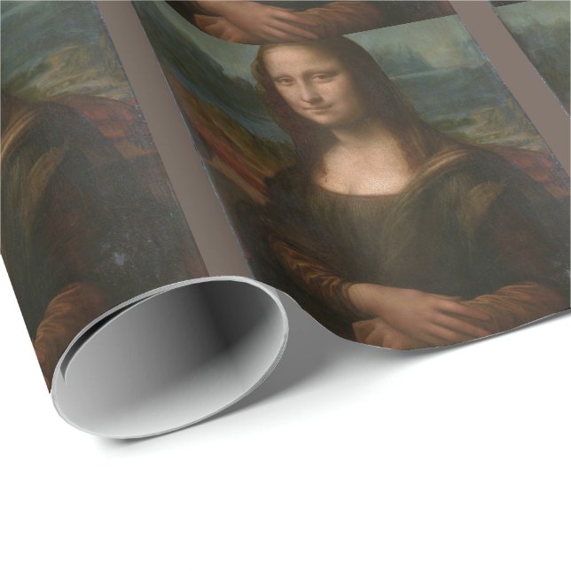 Papier Cadeau Mona Lisa "Une énigme, enveloppée dans un mystère. (Coin rond)