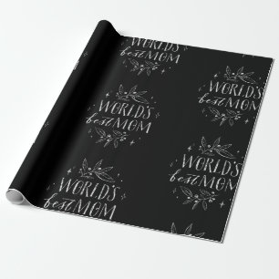 Papier Cadeau monde blanc meilleure mère mère jour