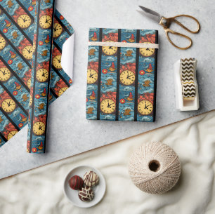 Papier Cadeau Monde de l'horloge