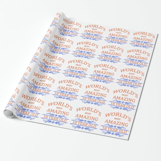 Papier Cadeau Monde le plus stupéfiant 18 ans (Déroulé)