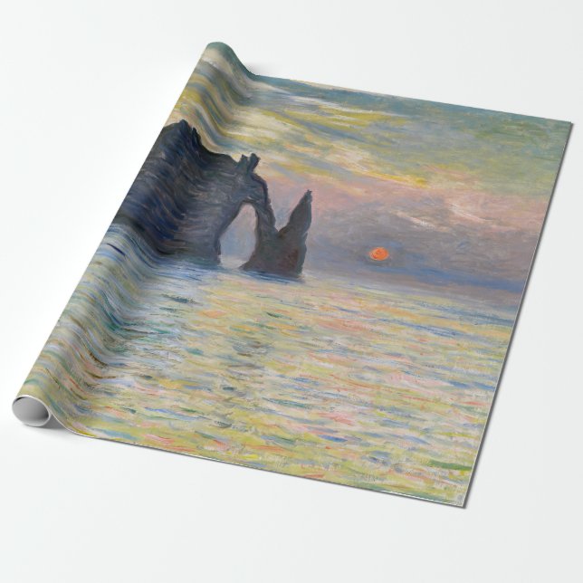 Papier Cadeau Monet - Le Manneport, Falaise à Etretat, coucher d (Déroulé)