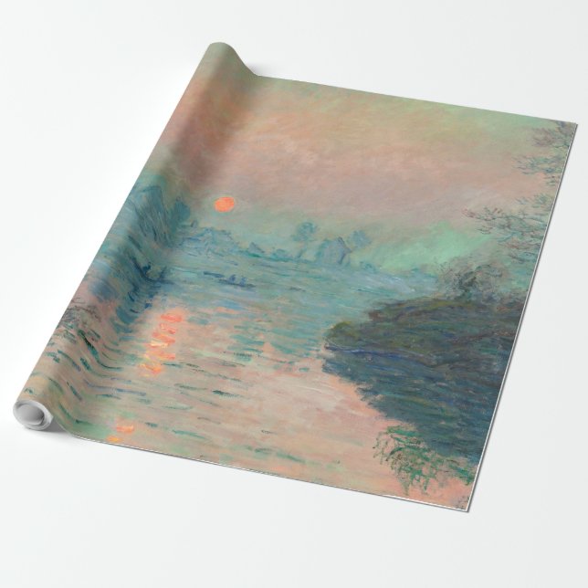 Papier Cadeau Monet Sunset Seine Beaux-Art Impressionnisme (Déroulé)