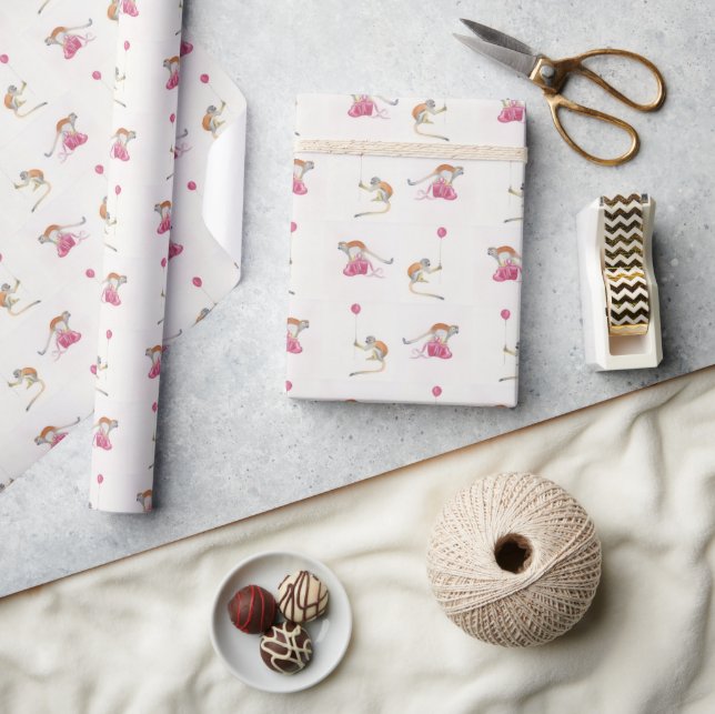Papier Cadeau Monkey Party Birthday Gift Wrap 1,8 m (Artisanat)