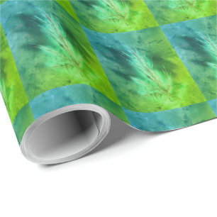 Papier Cadeau Monnaie verte et bleu arctique