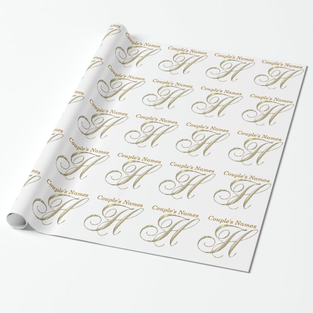 Papier cadeau Monogram H mariage (Déroulé)