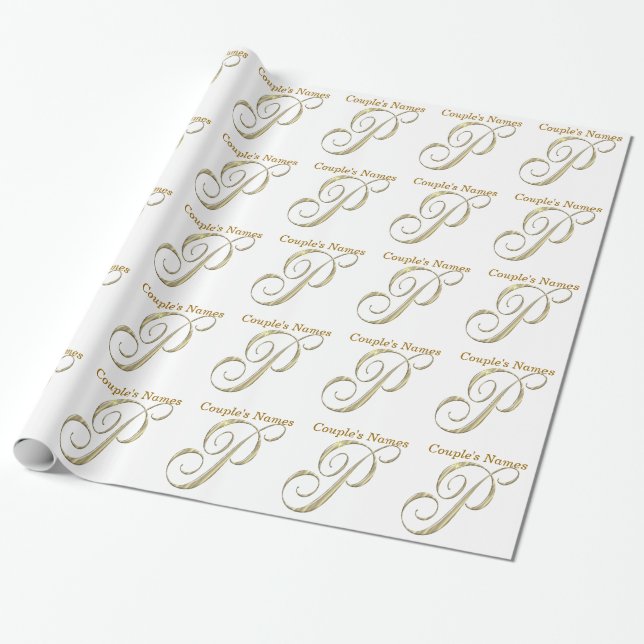 Papier cadeau Monogram P mariage (Déroulé)
