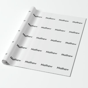 Papier Cadeau monogramme à lettre initiale simple ajoutez votre