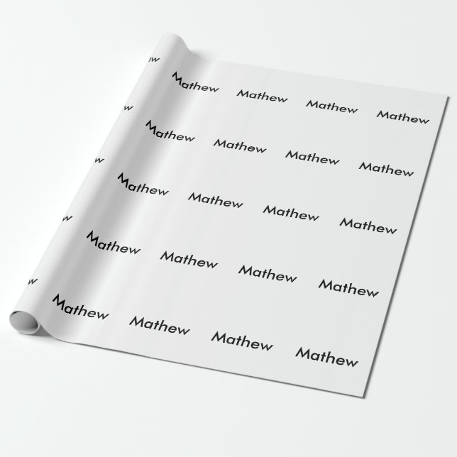 Papier Cadeau monogramme à lettre initiale simple ajoutez votre  (Déroulé)
