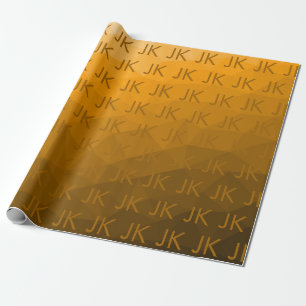 Papier Cadeau Monogramme à motif de maillage géométrique à dégra