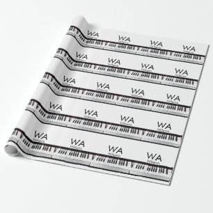 Papier Cadeau Monogramme ajouter initiale lettre nom texte piano