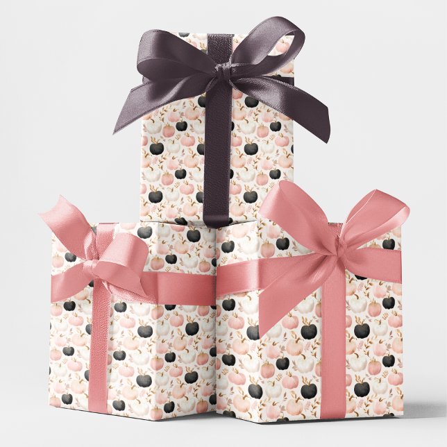 Papier Cadeau Monogramme Citrouille moderne - Initiale personnal (Créateur téléchargé)