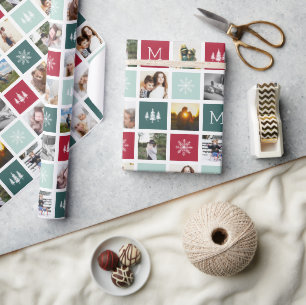 Papier Cadeau Monogramme de collage de fête   15 Vacances photo