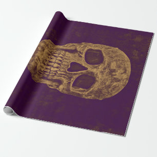 Papier Cadeau Monogramme de Cool violet gothique de Grunge doré