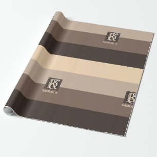 Papier Cadeau Monogramme de la palette de couleurs Mocha Latte