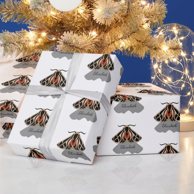 Papier Cadeau Monogramme de la teigne de tigre tribale (Vacances)