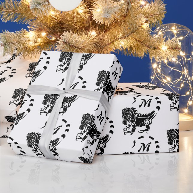 Papier Cadeau Monogramme d'Iguana (Vacances)