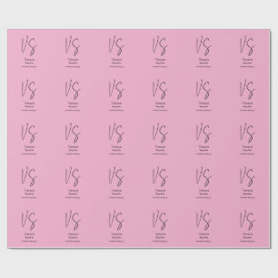 Papier Cadeau Monogramme élégant professionnel rose clair