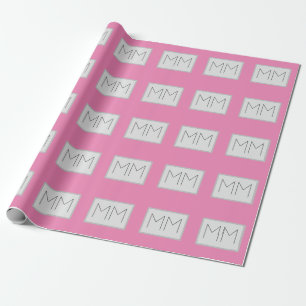 Papier Cadeau Monogramme Moderne Minimaliste Nom Initiales