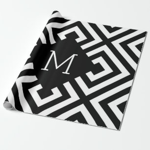 Papier Cadeau Monogramme noir et blanc