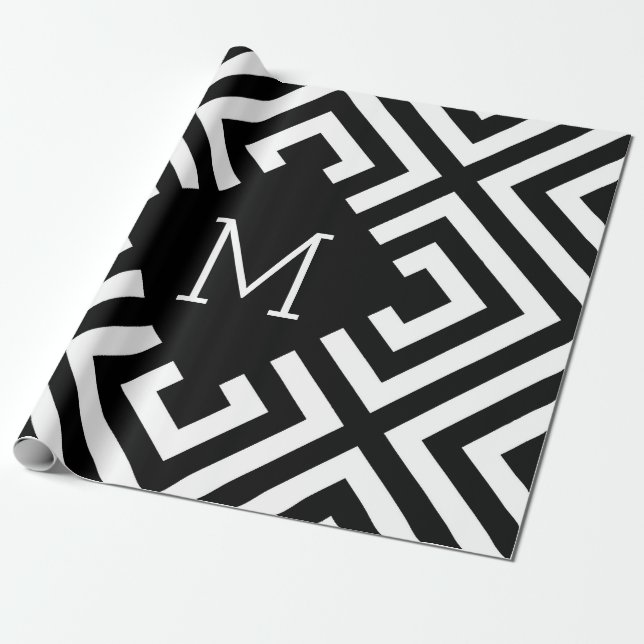 Papier Cadeau Monogramme noir et blanc (Déroulé)