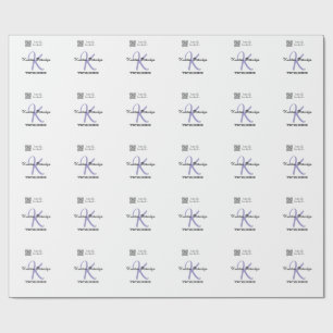 Papier Cadeau Monogramme nom écrivain violet modifier par code Q