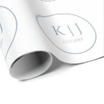 Papier Cadeau Monogrammes Dusty Blue Elegant minimaliste Mariage<br><div class="desc">Imprimé avec des initiales monogrammes pour les couples en couleur bleu-poussiéreux sur mesure,  idéal pour les mariages,  les fiançailles,  les anniversaires etc (que vous pouvez modifier,  modifier et personnaliser) dans un design simple et élégant!</div>