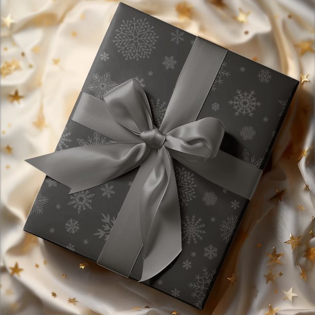 Papier Cadeau Monotone Hiver Fluge Charbon (Créateur téléchargé)