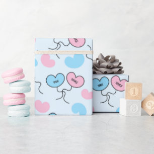 Papier Cadeau Monsieur et Madame Ballons pour douche de fiançail