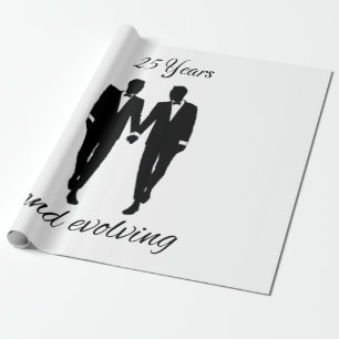 papier cadeau Monsieur et Monsieur blanc et noir