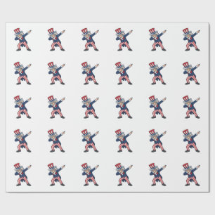 Papier Cadeau Monsieur patriotique Dabbing Design vectoriel vint