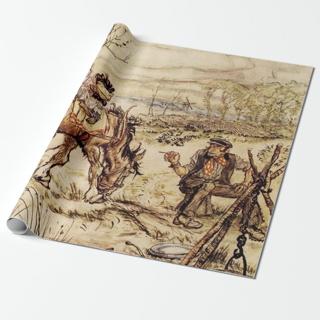 Papier Cadeau Monsieur Toad et la Gitane par Arthur Rackham (Déroulé)