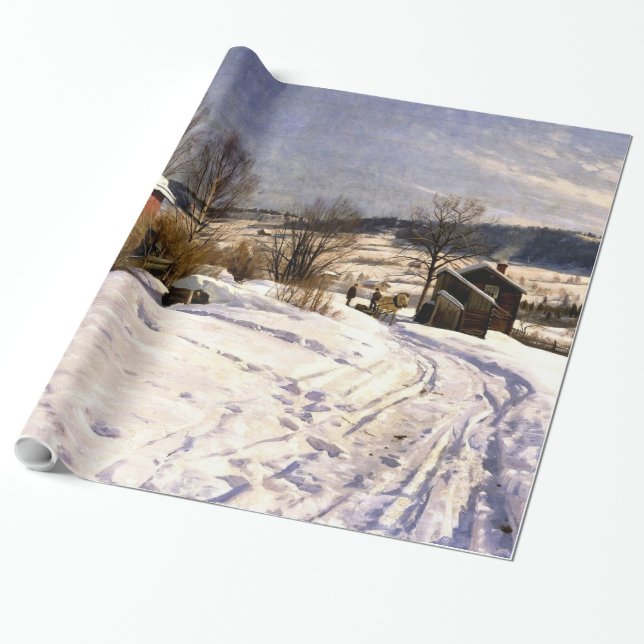 Papier Cadeau Monsted - Paysage hivernal à Lillehammer (Déroulé)