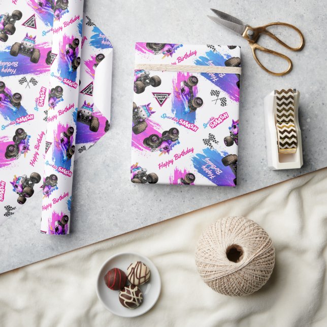 Papier Cadeau Monster Jam - Sparkle Smash Anniversaire (Artisanat)