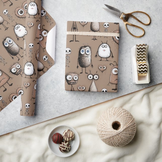 Papier Cadeau Monstres Brown (Artisanat)