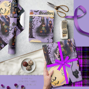 Papier Cadeau Monstres de la maison hantée Halloween continu
