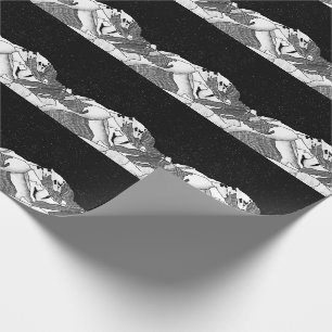 Papier Cadeau Mont Blanc noir et blanc