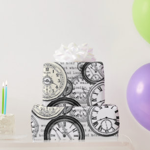 Papier Cadeau Montage de Montre de Goût Victorien Alice au Pays 