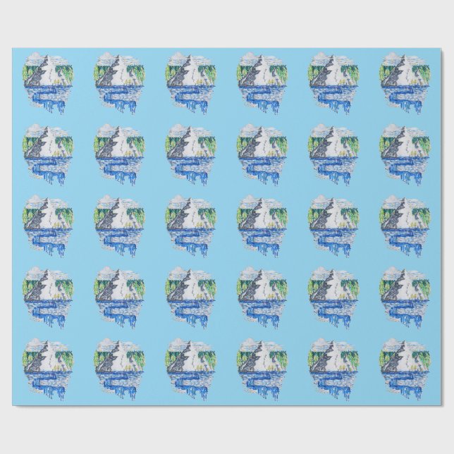 Papier Cadeau Montagne fraîche (Plat)